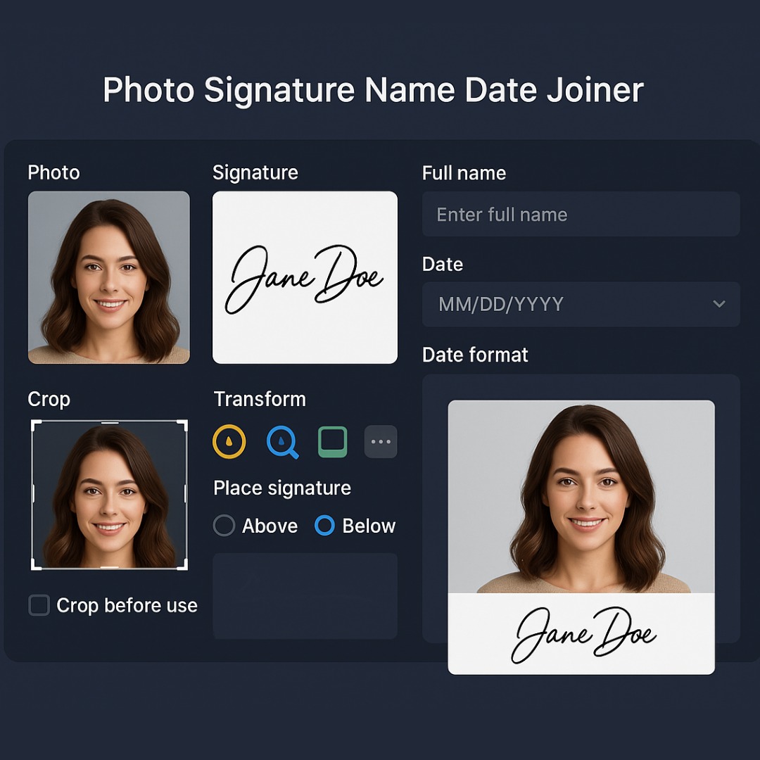 Photo Signature Name Date Joiner